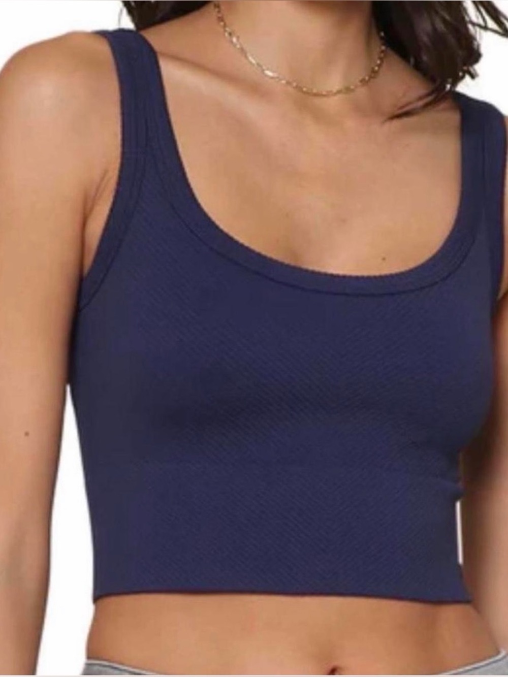 Nikibiki Navy Ribbed Cropped Tank
